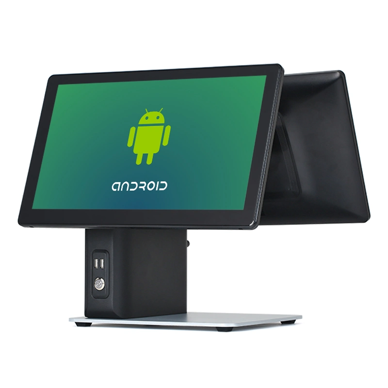 3 % Rabatt auf CE-Zertifikat All-in-One-POS-Hardware 15,6 Zoll Dual Touchscreen Android OS POS Terminal