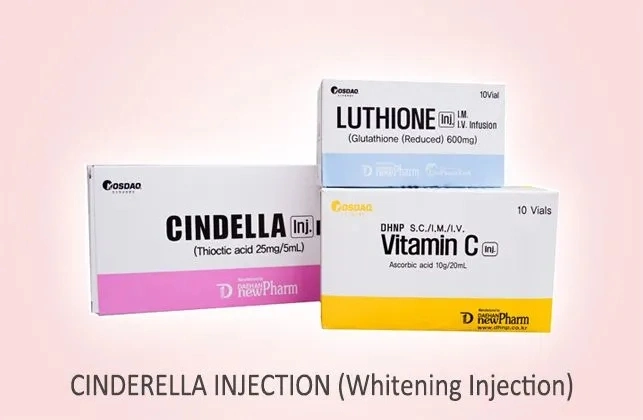 Corea el producto más eficaz de blanquear la piel Luthione Glutatión 600mg de ácido Thioctic Cindella 1200 mg de vitamina C para el rostro Cutis Whitening