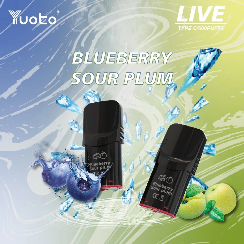 14 sabores Yuoto Live 600 Puffs 2% nicotina 2ml cartucho 350mAh batería de litio malla bobina Tipo C con TPD Mayoreo I VAPE