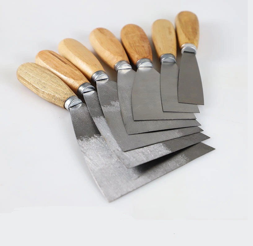 Carbon Steel Putty Knife with Wooden Handle