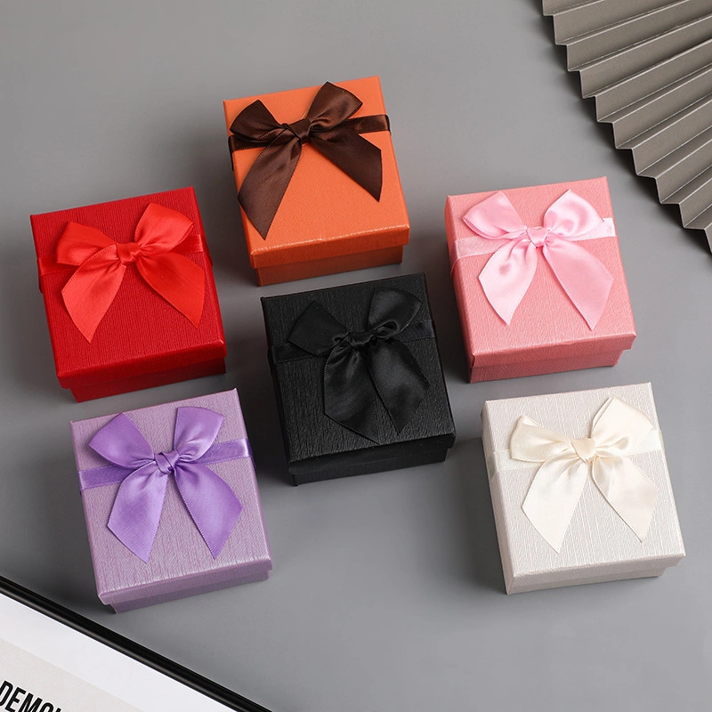 New Bow Jewelry Box Valentine's Day Gift Packaging Box Watch Jewelry Storage Box Square Gift Box