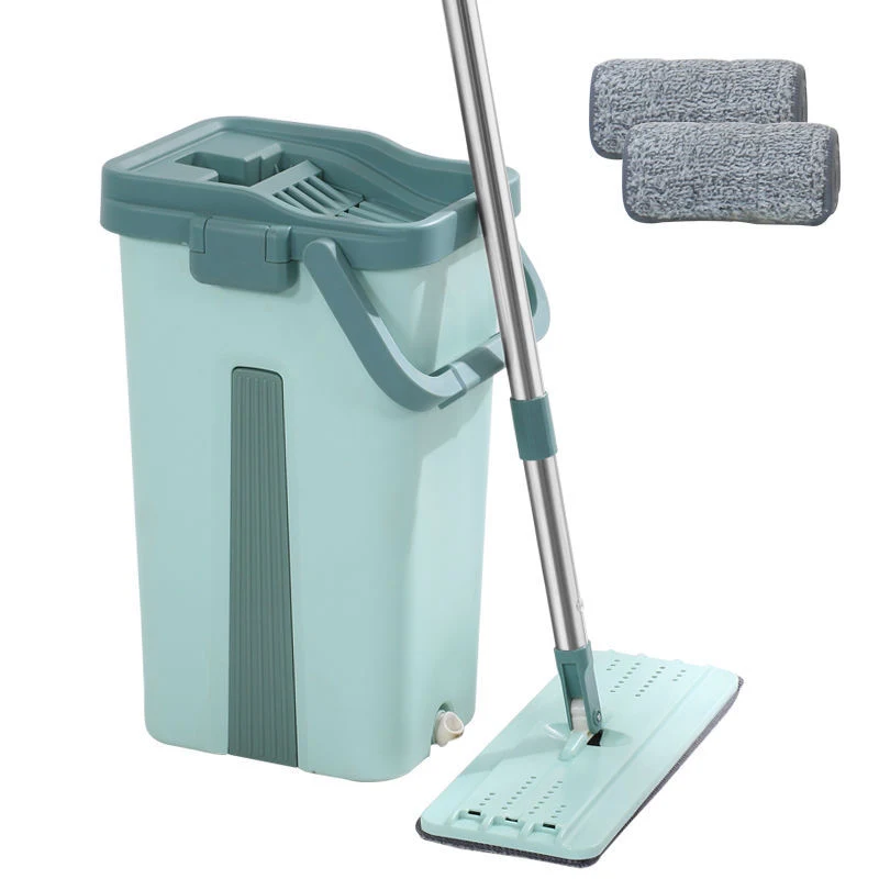 Labor Saving Kitchen Magic Flat Floor Cleaning Set Mop with Bucket