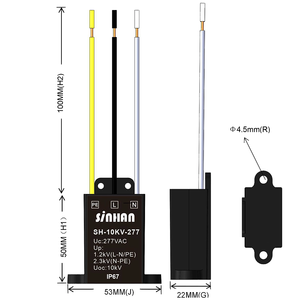 Hot Sale 10kv LED Surge Protector IP67 Lightning Arrester SPD