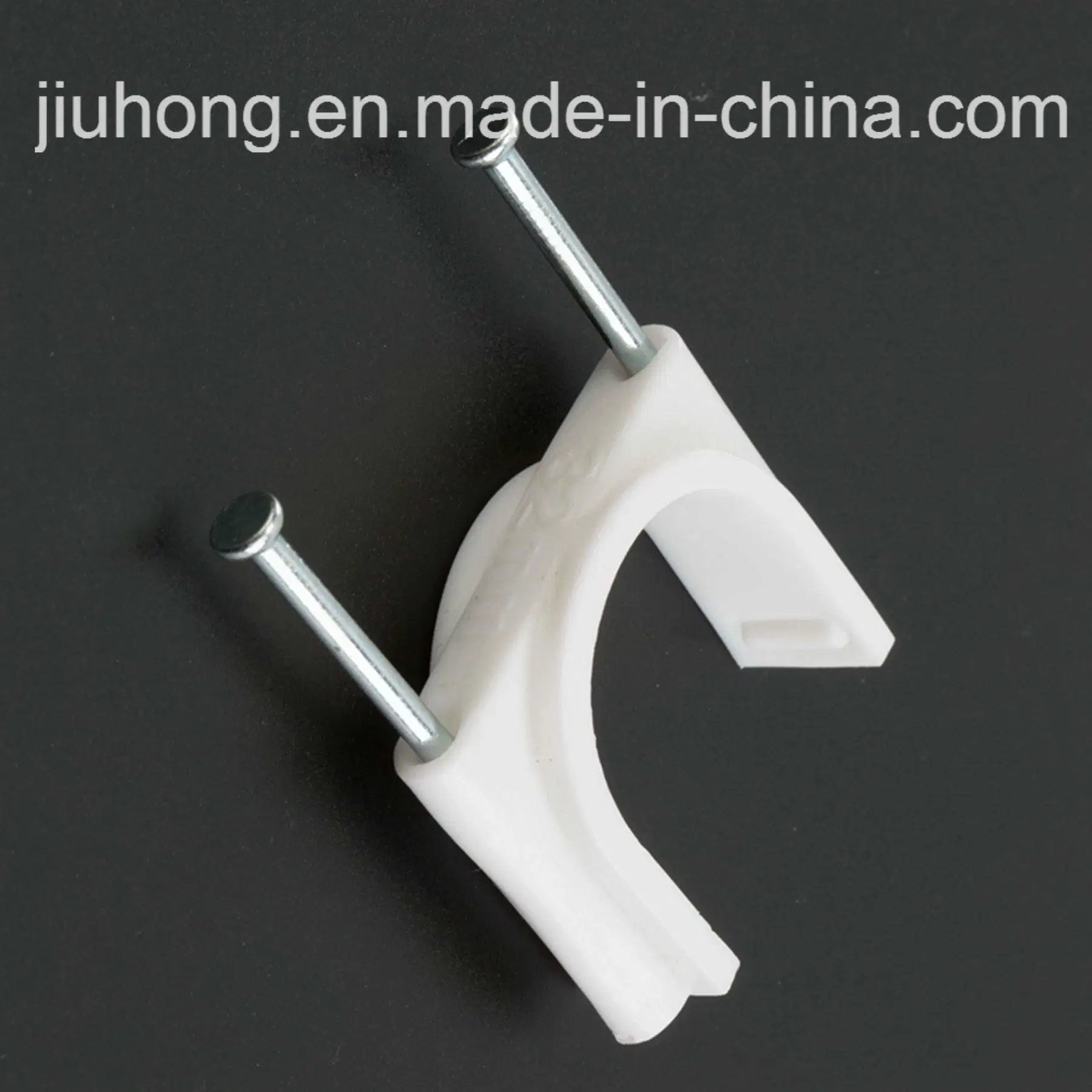 Steel Nail Round Cable Clip with White and Black Color