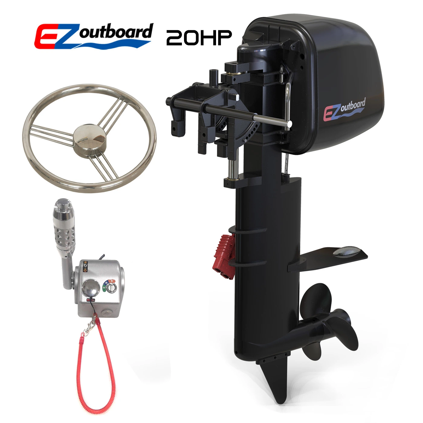 Remote and Tiller New EZ Outboard sport version 6HP 10HP 20HP Electric Propulsion Outboard Motor for Boat and ship (EZ-S20 Tiller or Remote ) with CE certificat