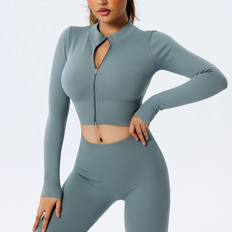 Venda por grosso Activewear Quick-Drying Ioga Suit Long-Sleeved Sportswear perfeita para as mulheres