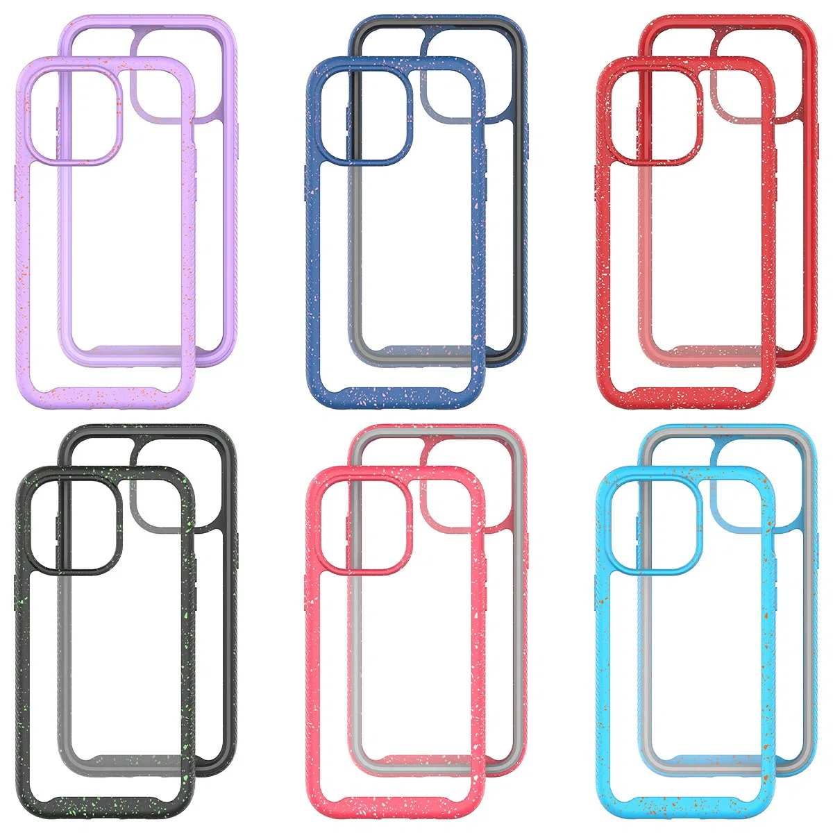 Star Shockproof Case with Frame Dots Design for iPhone 15 PRO Max