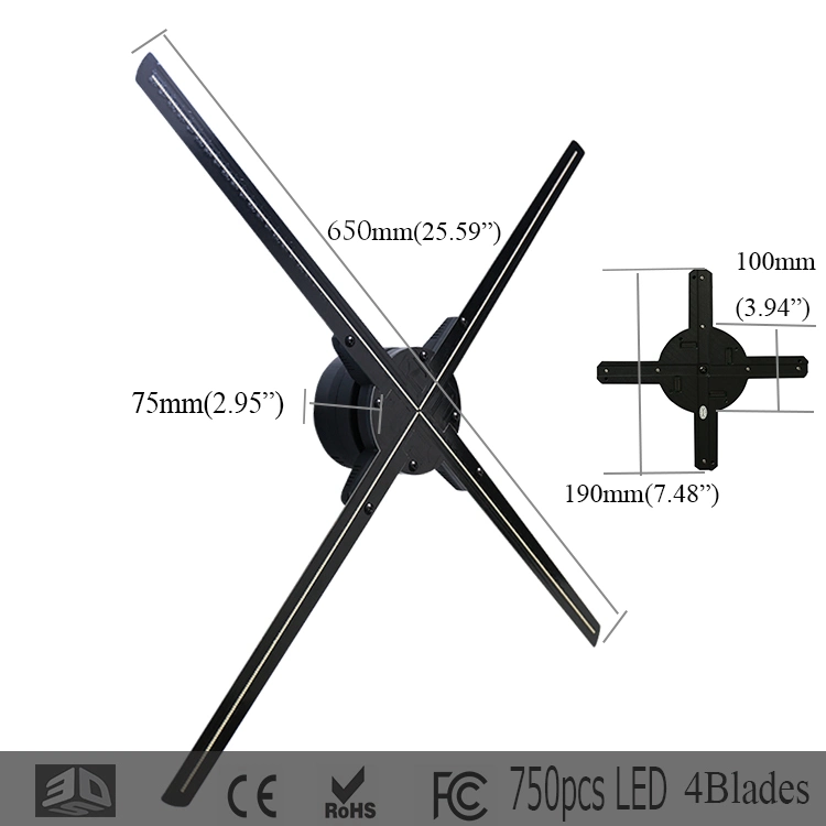 Preço de Display holográfico 3D Ad Player com 3D Full HD player de vídeo 50 cm máquina de propaganda holográfica holograma em 3D