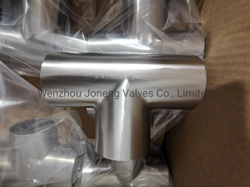 Joneng Stainless Steel Sanitary Welded Equal Tee Pipe Combination&Joint Fittings Made in China