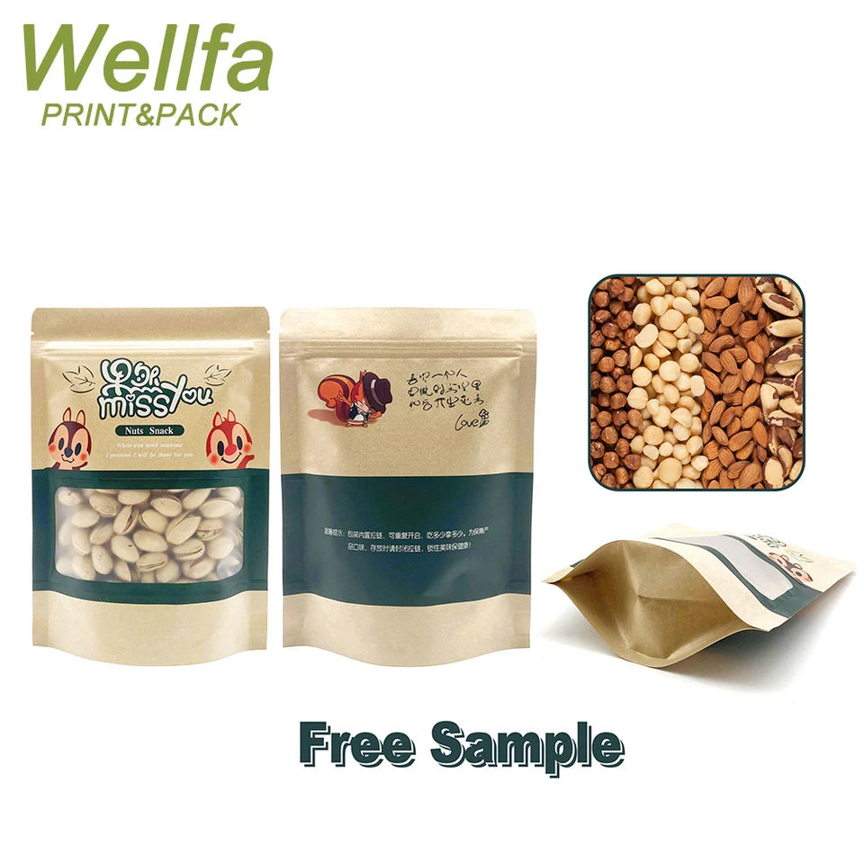 Standing Chocolate Zipper Bag Nuts Bag Cashew Nuts Bags Peanut Butter Pouch Matte Stand-up Barrier Pouches