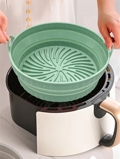FDA Silicone Air Fryer Pan Folding Pan Silicone Baking Insulation Mat