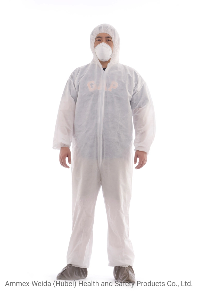 Disposable Use Non-Woven Coverall with Hood Offering Excellent Protection Disposable Protective Clothing