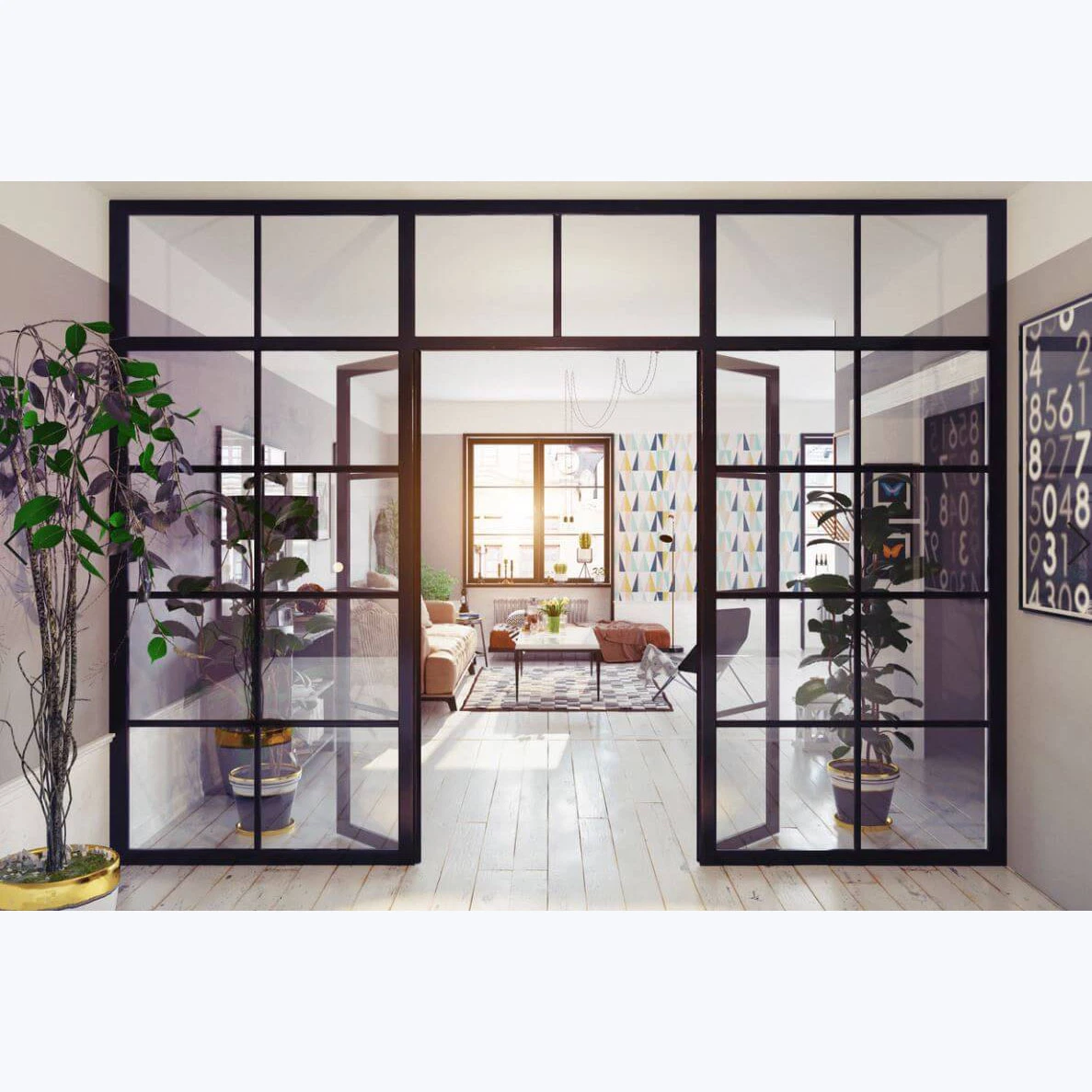 Metal Frames Windows Grill Design Steel Glass Door