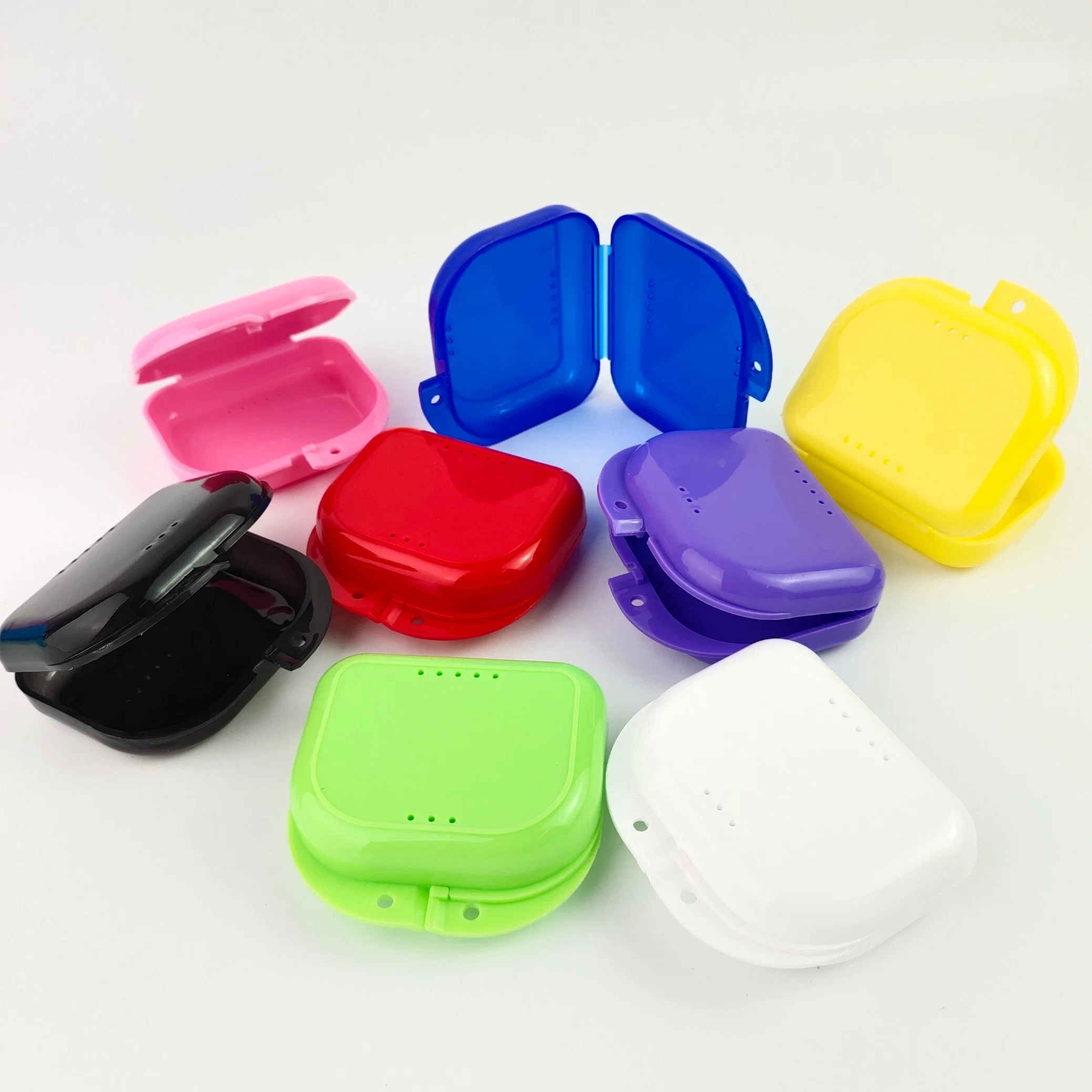 Colorful Plastic Dental Retainer Case / Retainer Box / Denture Box