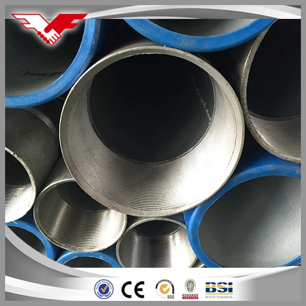 BS1387 En10255 Hot Dipped Galvanized HDG Steel Water, Gas Pipe with Threading End and Socket