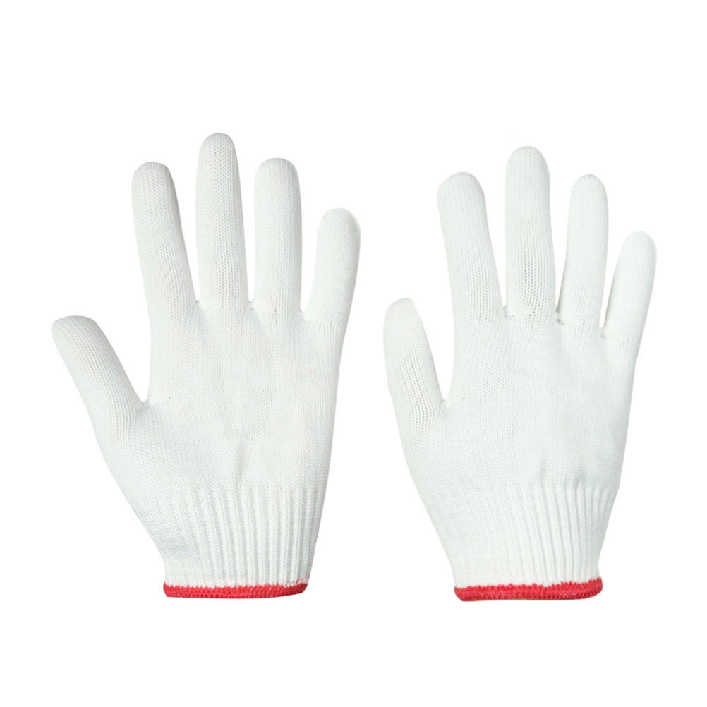 Guante de nylon blanco de seguridad de tejidos de medidor de 7/10 parte de trabajo guantes de protección de la construcción