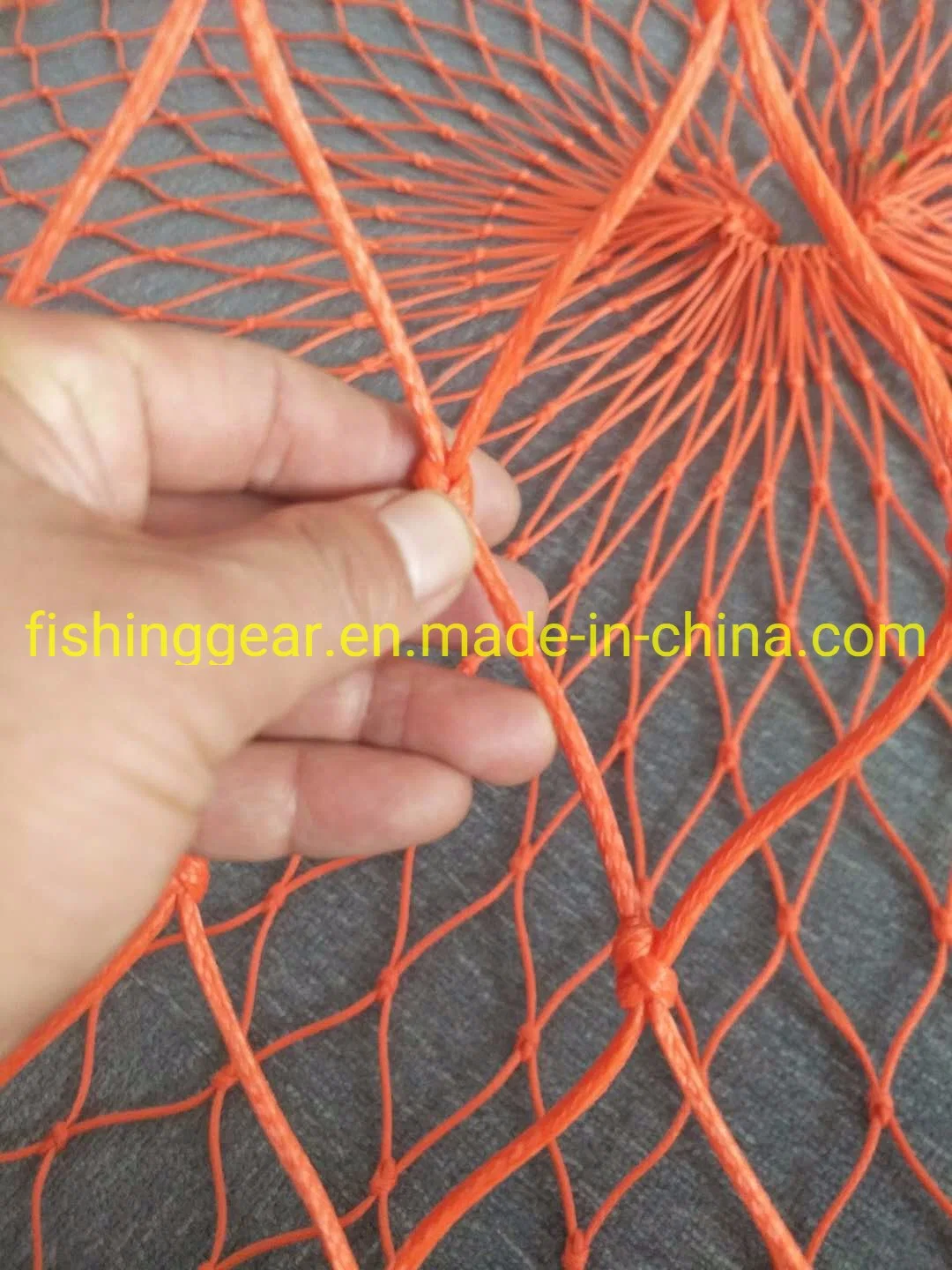 Snow Crab Traps with Orange Color Braided Net