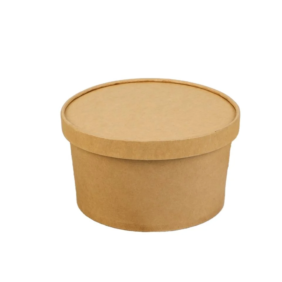 High quality/High cost performance  Disposable Eco-Friendly Kraft Paper Packaging Round Salad Bowl