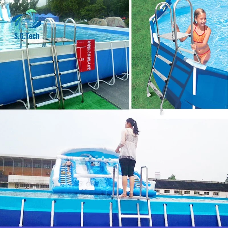 Above Ground Pool Ladder Two Side Swimming Pool Accessories Anti Slip Stainless Steel Pool Ladder