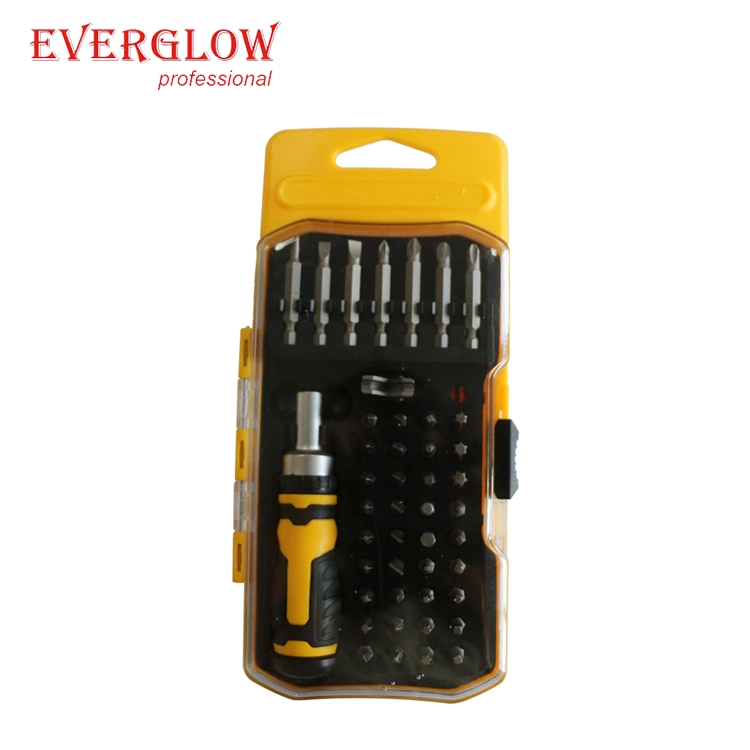 38 PCS Repair Tools Bits Sockets Ratchet Screwdriver Set with Soft Handle