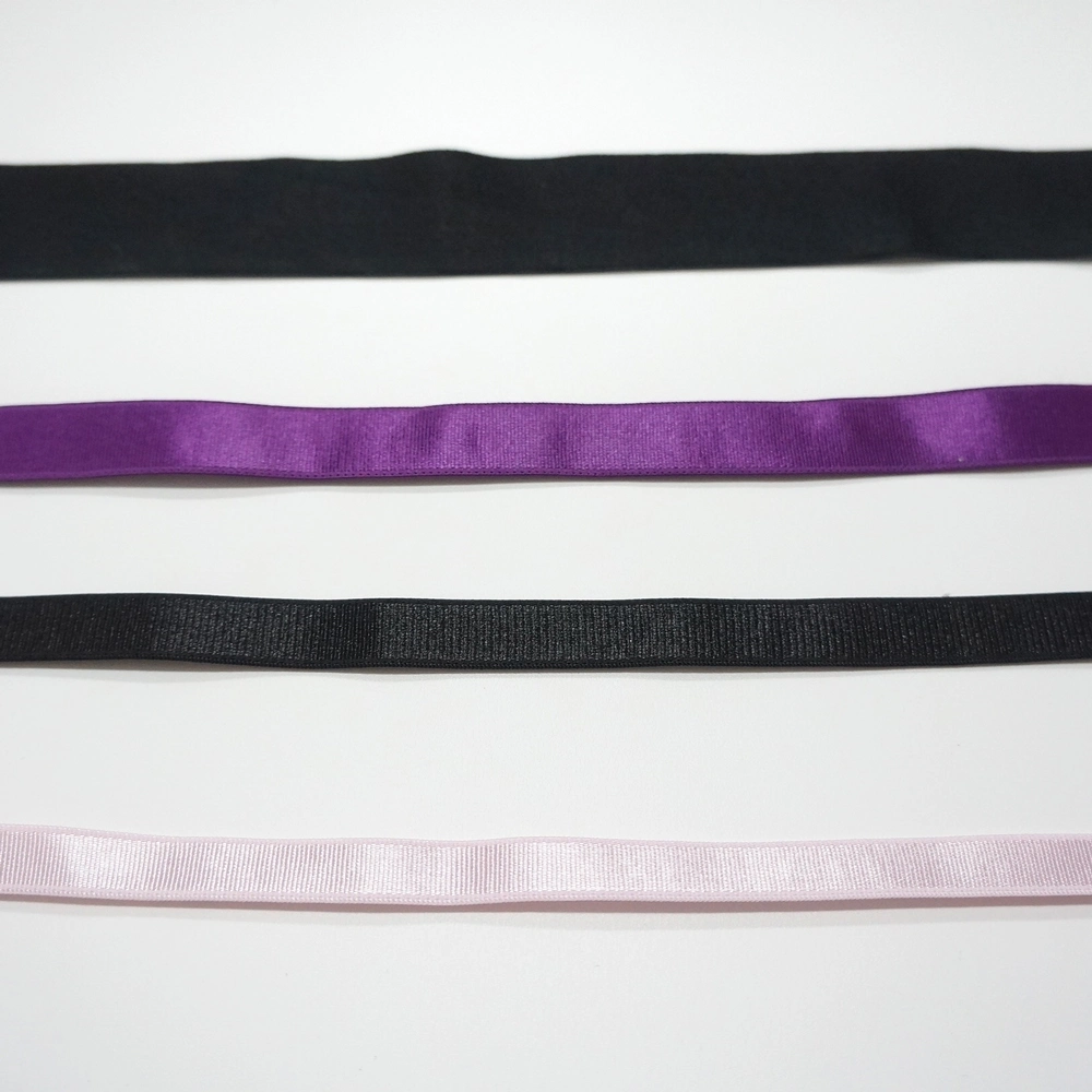 Stock Polyester Elastic pour accessoires de soutien-gorge Bande élastique personnalisée en nylon élastique.