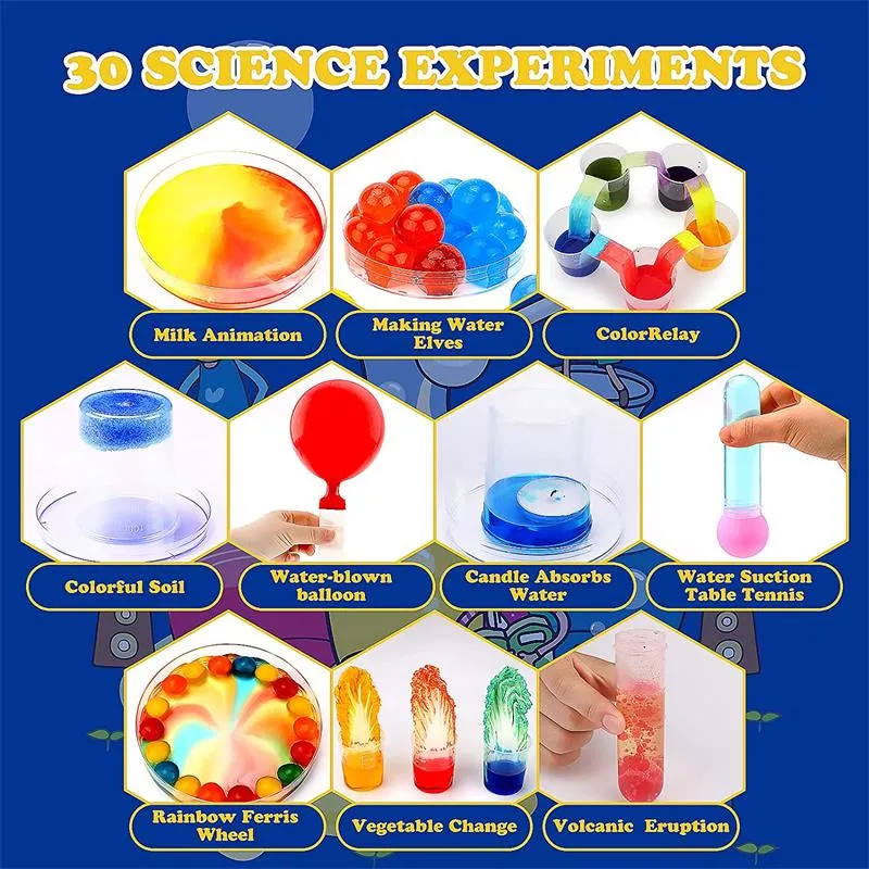 Kids DIY Learn Color Chemistry Experiment Toy Over 30 Science Project Kits