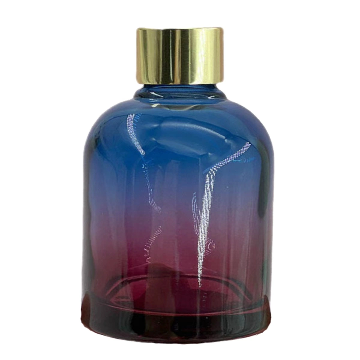 Most Popular 160ml Blue and Purple Round Home Decoration Packaging Glass Reed Diffuser Bottle with Screw Cap