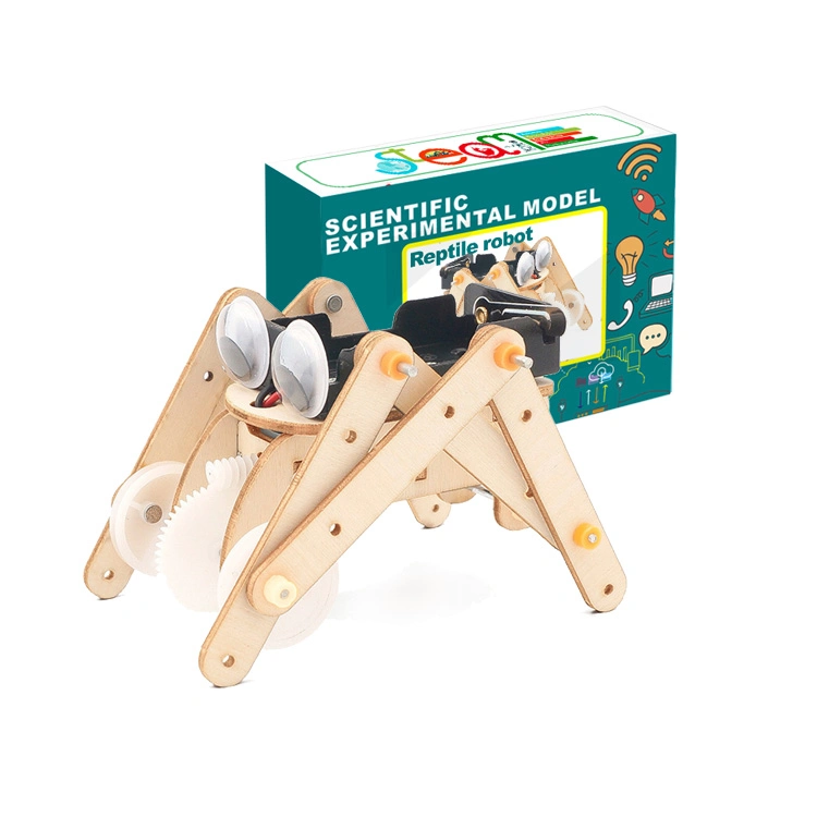 Stem New Toys Wooden Reptile Robot Assembly Model Creative Science Education Experiment Kit Children Fun Puzzle Toys Gifts