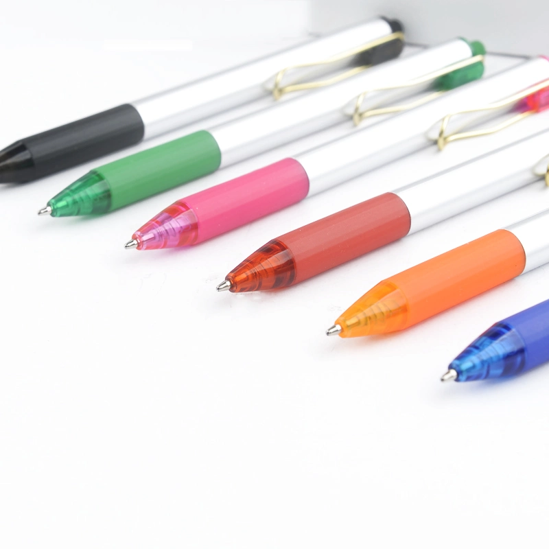 Wholesale/Supplier Promotional Silver Plastic Click Personalised Company Ball Pen