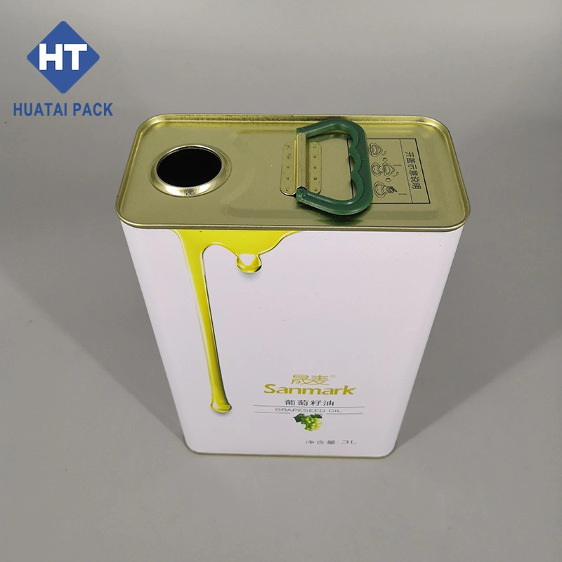 High quality/High cost performance  of 3L Square Tin Can for Grape Seed Oil Packaging Customize Logo Acceptable