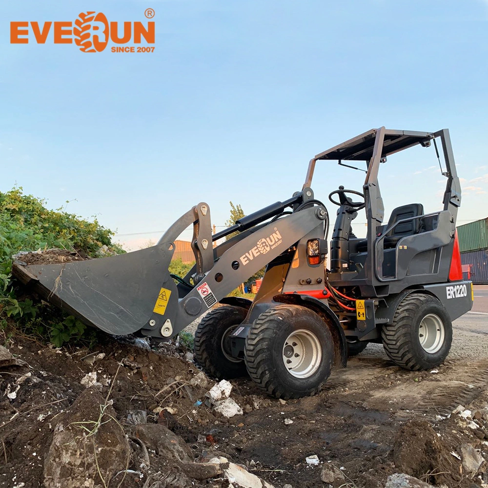 Everun Er1220 1.2ton Mini Small Compact China Small Farming Portable Construction EPA CE Front End Wheel Loader Earth Moving Machine for Sale