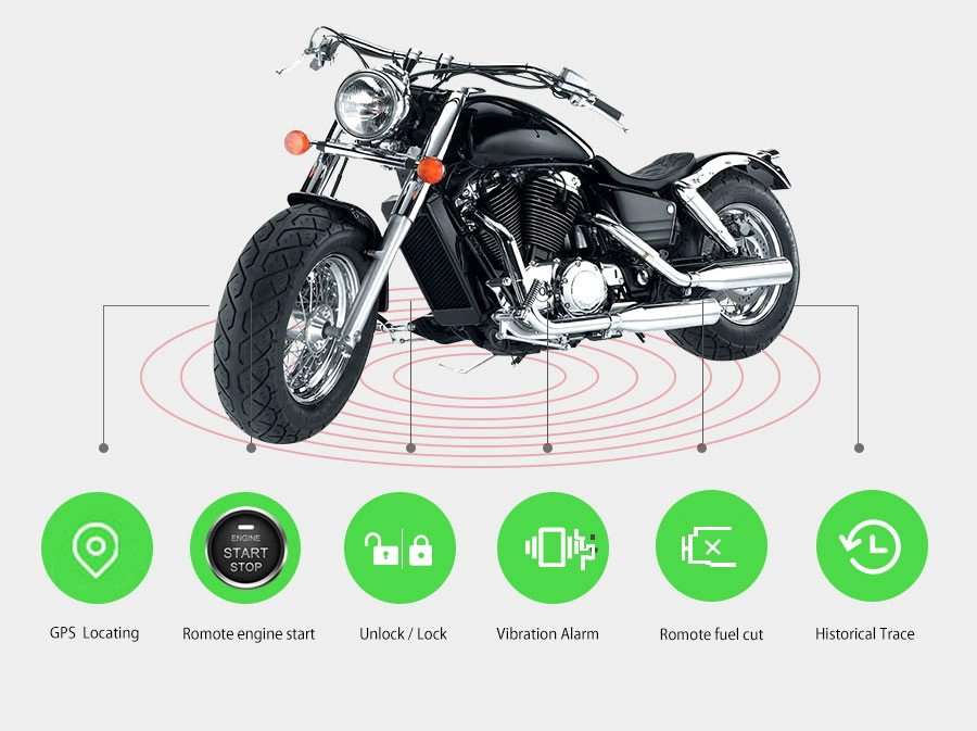 GPS Tracker Echtzeit-Tracking-APP für Motorrad-Alarmanlage