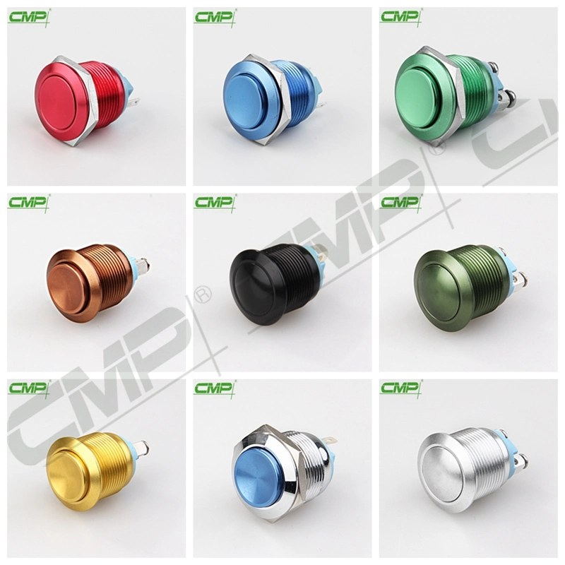 CMP 19mm 1no Stainless Steel or Chromium Anti-Vandal Momentary Push Button Switch