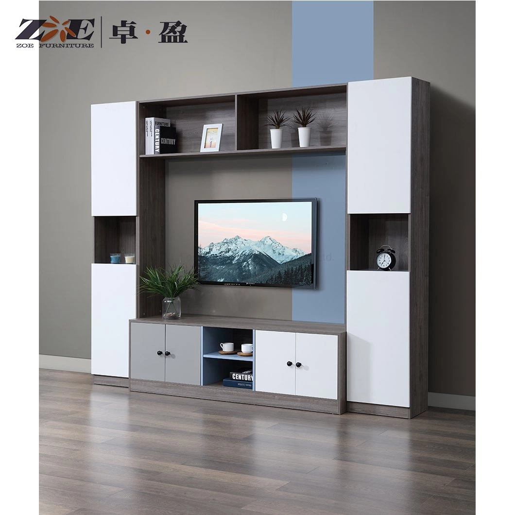 China Modern Design Living Room Furniture Woden Wall Mounted TV Wall Units