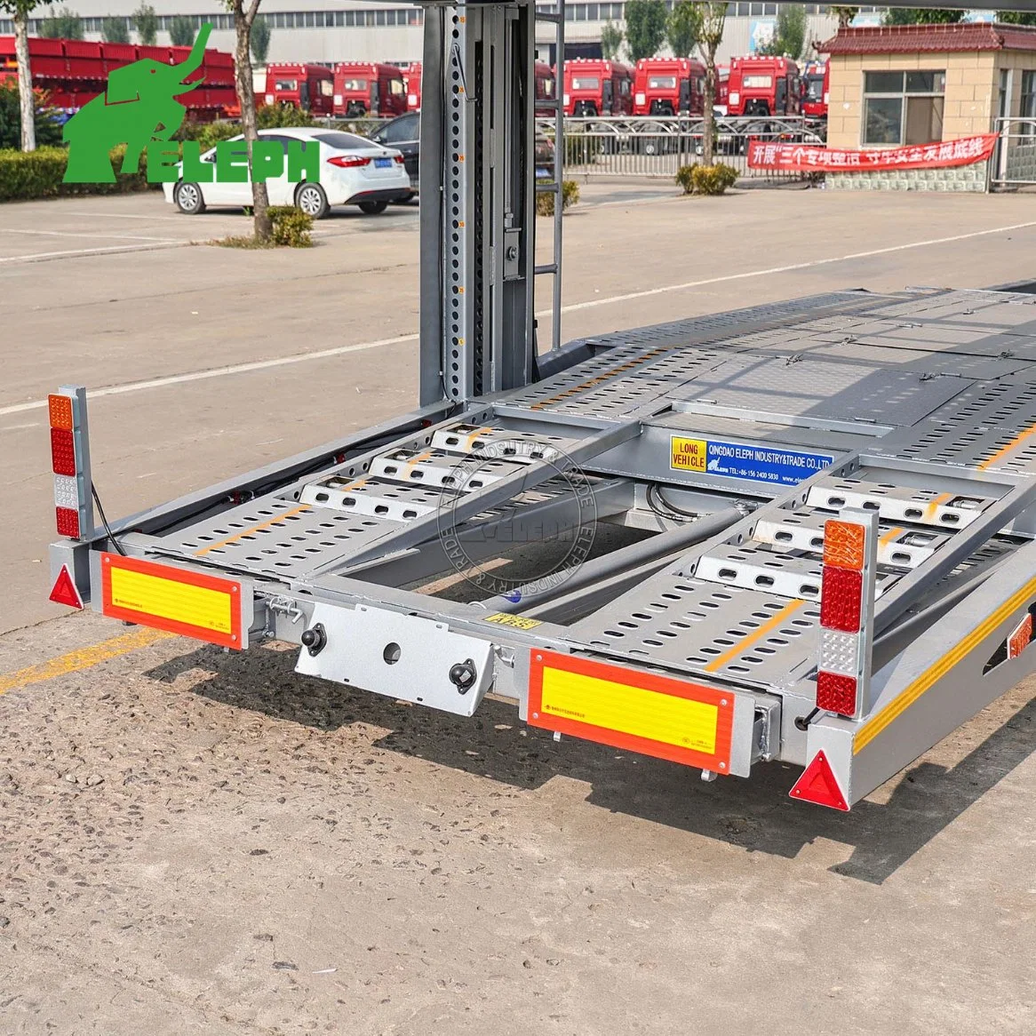 Hydraulic Lifting 2 Axle 8 Units Transport Carrier Car Trailer