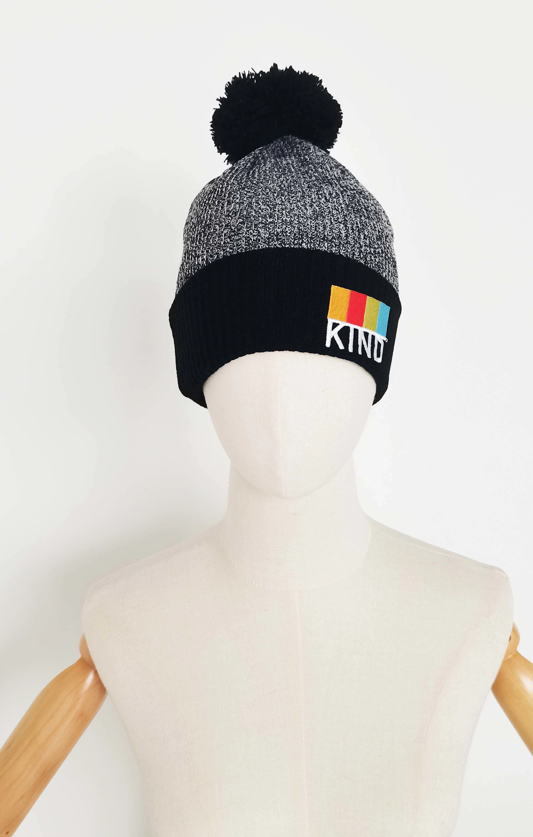 Kid Quality New-Arrival Melange Customized Embroidery Pompom Knitted Beanie Hat