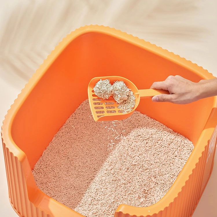 XXL Container Shape Pet Toilet Open Easy to Clean Cat Litter Box with Free Litter Mat and Scoop