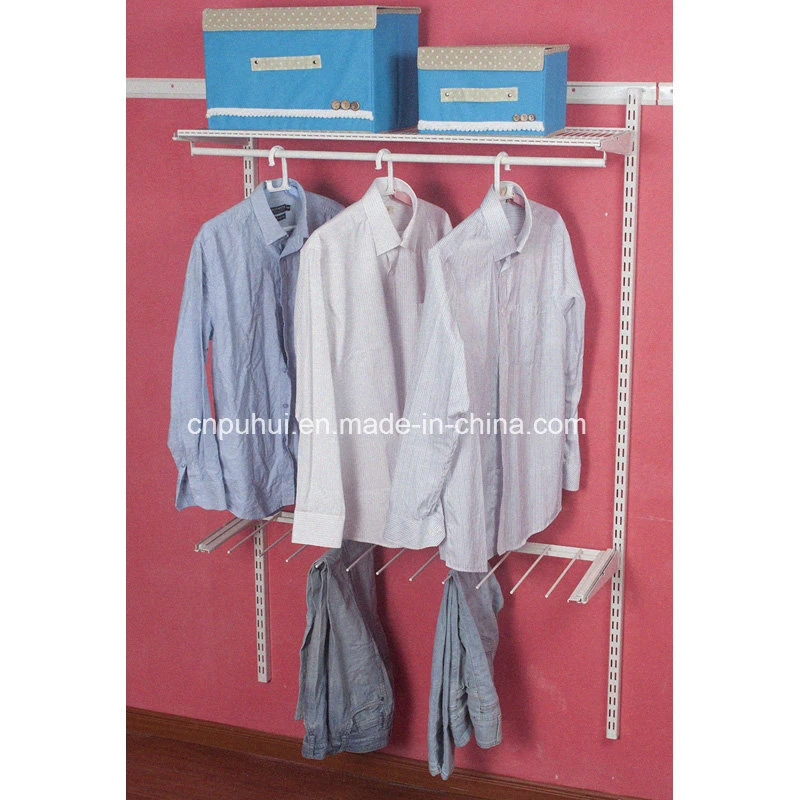 Flat Packing 2 Layer Metal Bar Storage Holder Clothes Hanger Organizer Rack (pH2303Z)