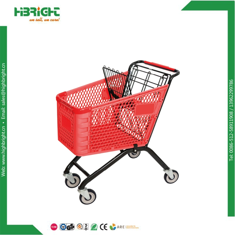 European Supermarket Plastic Shopping Cart Trolley