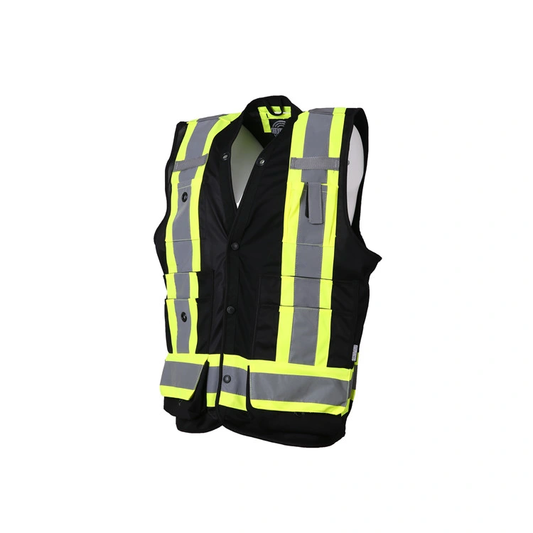 Beautiful Design Security Reflective High Vis Safety Vest Yellow Black