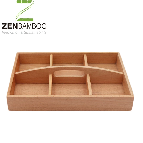 3 Divided Bamboo Round Food Serving Tray for Sale