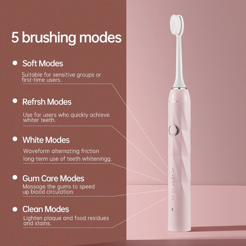 Brosse à dents électrique pour femmes enceintes avec des gencives sensibles Soins bucco-dentaires Brosse à dents électrique sonique avec tête de rechange.