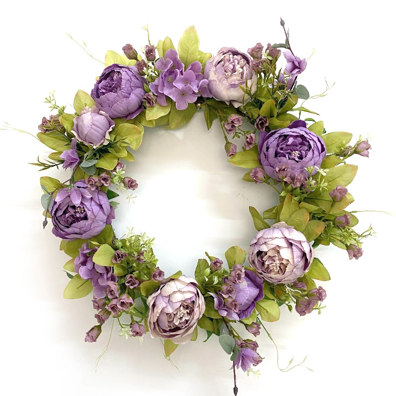 High quality/High cost performance  Artificial Peony Flower Wreath for christmas Decoration