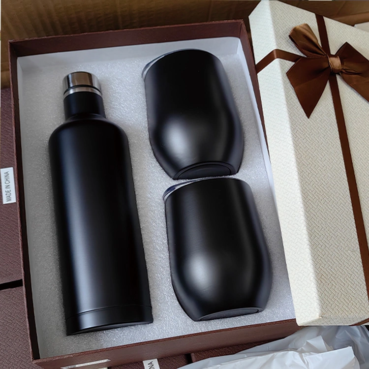 Großhandel/Lieferant Edelstahl Weihnachtsgeschenk 500ml Weinflasche 12oz isoliert Becher-Set mit Geschenkbox