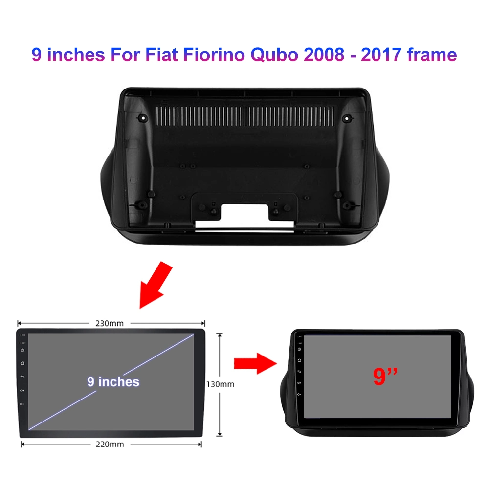 Tela de Toque Universal Jmance Estéreo Rádio GPS 9 polegadas Vídeo Carro Carro Leitor de DVD 1 DIN com tela para a Fiat Fiorino Qubo 2008 - 2017