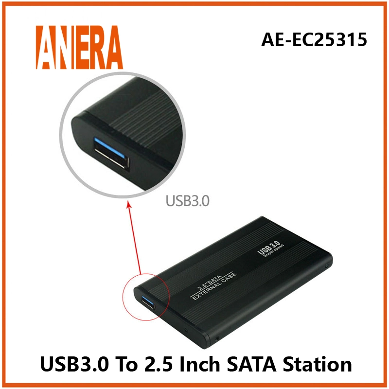 Anera High Speed USB 3.0 to SATA HDD Enclosure External Case for 2.5 Inch SATA HDD SSD