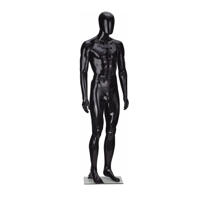 High Polished Shiny Black Gentleman Plastic Mannequin for Display