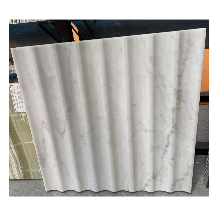 Italian Fluted White Marble Texture Fluted Bianco Carrara White Marble for Bathroom Wall