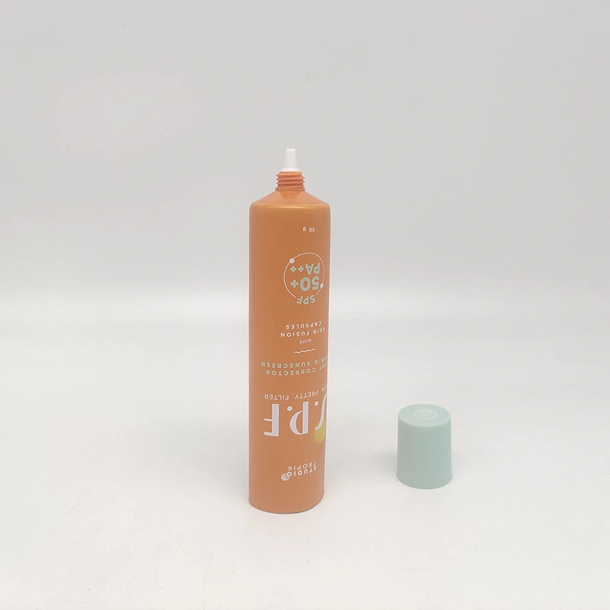 Empty Orange Sunscreen Tube with Screw Cap 50g Customized Placstic Packaging