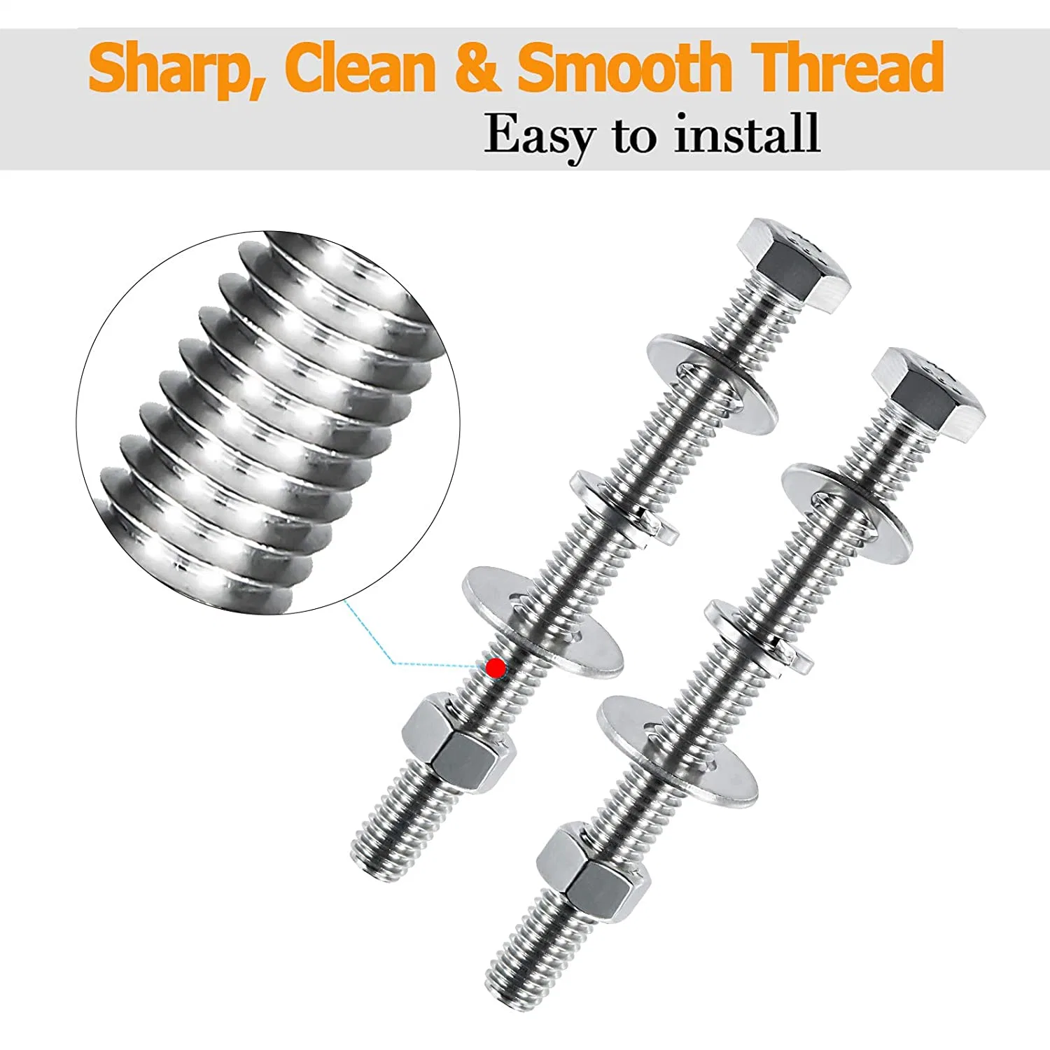 Stainless Steel Hexagon Head Screw Bolt Nut Flat Lock